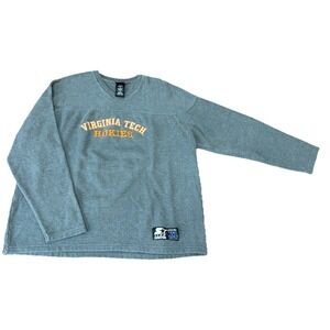 Starter Men's Sweatshirt Virginia Tech Hokies VTG Size XL Orange Gray